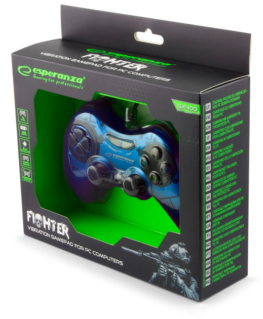 Дротовий геймпад Esperanza Fighter PC Blue (EGG105B) - зображення 4