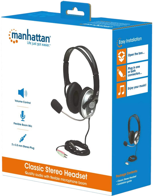 Słuchawki Manhattan Classic Czarny/Silver (0766623175555) - obraz 5