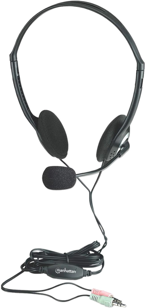 Słuchawki Manhattan Stereo Headset Czarny (0766623164429) - obraz 1