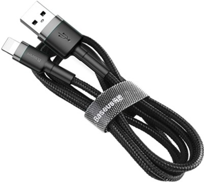 Kabel Baseus Cafule Cable USB for Lightning 2.4A 0.5M Czarny+Szary (CALKLF-AG1) - obraz 1