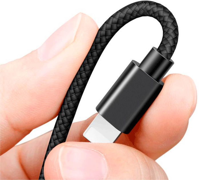Kabel Baseus Cafule Cable Lightning - USB 1.0 m 2 A Czarny (CALKLF-BG1) - obraz 3