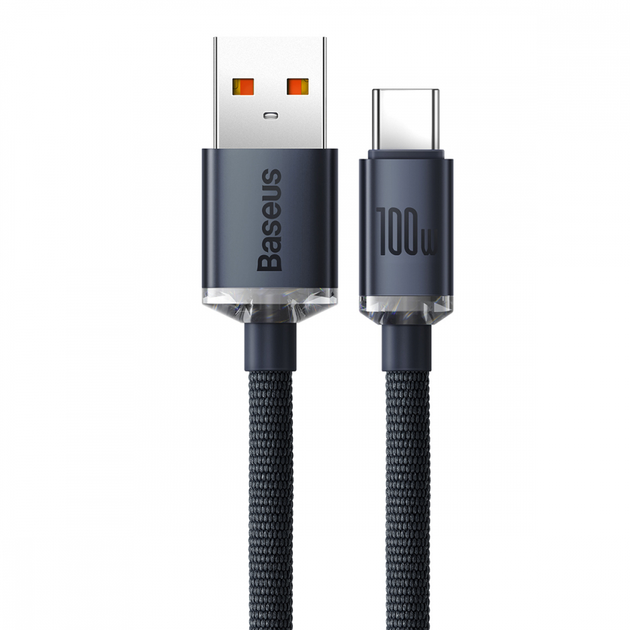 Kabel Baseus Crystal Shine Series Fast Charging Data Cable USB to Type-C 100W 1.2 m Czarny (CAJY000401) - obraz 2