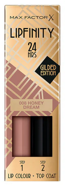 Стійка помада з бальзамом Max Factor Lipfinity Gilded Edition 008 Honey Dream 4.2 мл (3616305242532) - зображення 1