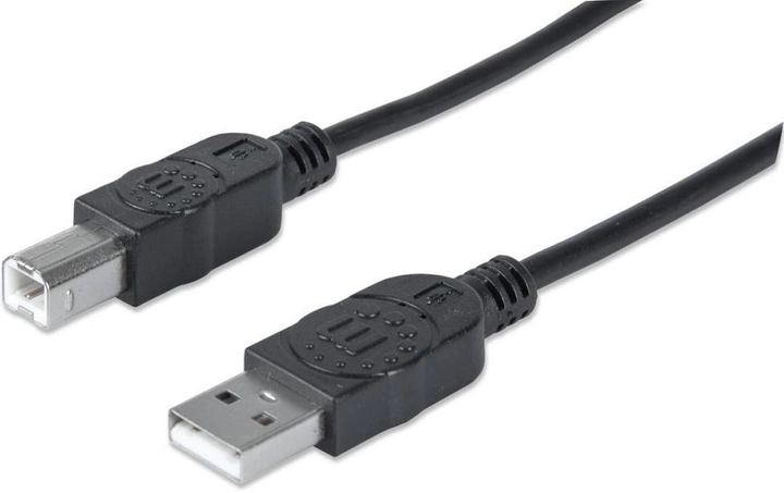 Kabel Manhattan USB 2.0 AM-BM 3 m Czarny (766623333382) - obraz 1