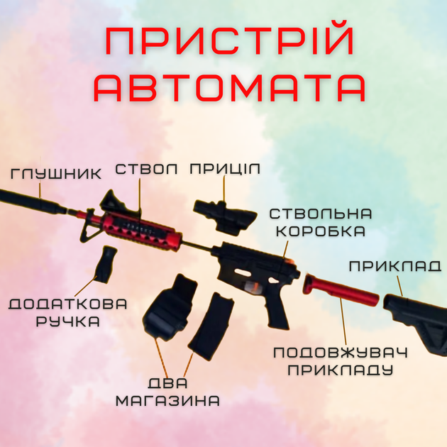 Дитячий Іграшковий Гель Бластер на Орбізах М416 Орбіган + Глушник + Оптика + Обойма Барабан 95 см Червоний - зображення 5