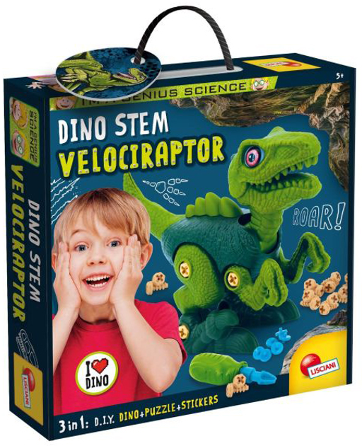 Klocki konstrukcyjne Lisciani I'm A Genius Dino Stem Velociraptor (8008324092413) - obraz 1