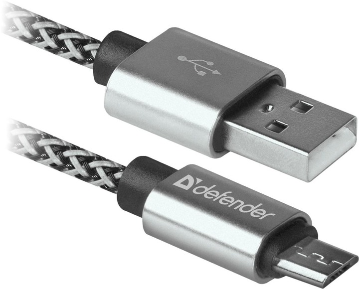 Kabel Defender USB08-03T Pro USB 2.0 AM-MicroBM 1 m Biały (4714033878036) - obraz 1