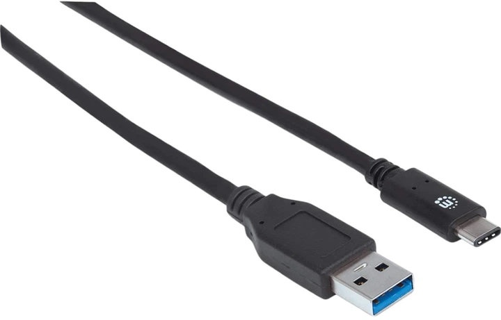 Кабель Manhattan USB 3.1 Type-C - USB 3.0 Type-A 1 м Black (766623353373) - зображення 1