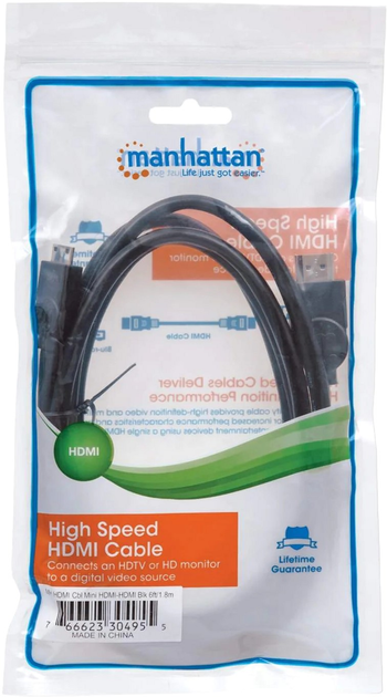 Kabel Manhattan HDMI - Mini-HDMI 1.8 m (766623304955) - obraz 2