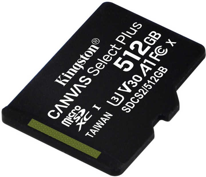 Карта пам'яті Kingston microSDXC 512GB Canvas Select Plus Class 10 UHS-I U3 V30 A1 (SDCS2/512GBSP) - зображення 2