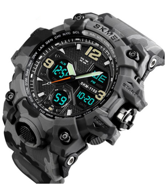 Наручные мужские часы Skmei 1155BCMGY с подсветкой 5 АТМ Grey Camo (7_01098) - изображение 4