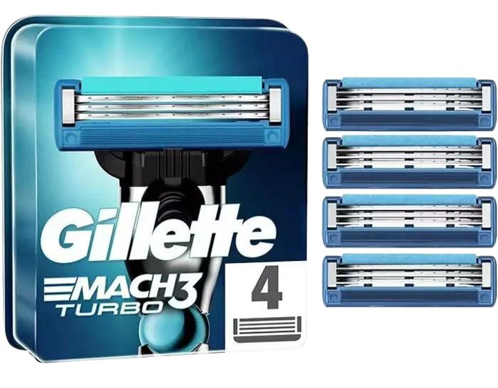 Wymienne wkłady do golenia Gillette Mach3 Turbo 4 szt (7702018578955) - obraz 2