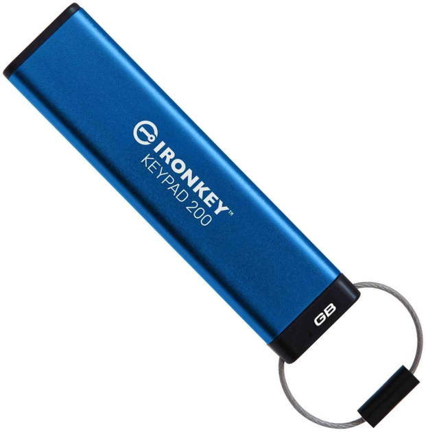 Pendrive Kingston IronKey Keypad 200 64GB USB 3.2 Blue (IKKP200/64GB) - obraz 1