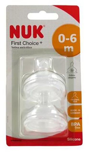 Smoczki do butelek Nuk Fc Silicone Nipple T-1 Hole S 2 szt (4008600172673) - obraz 1