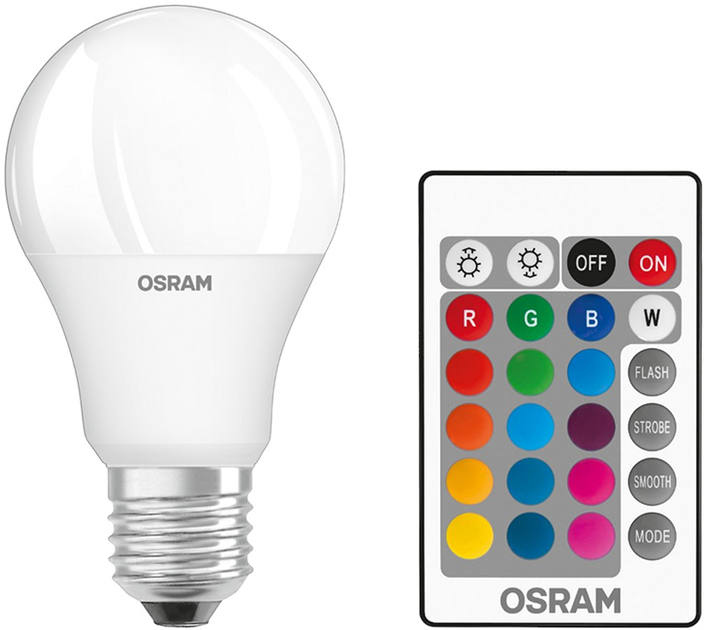 Лампа світлодіодна Osram LED Star E27 A60 9-60 W, з дистанційним керуванням, тепло-белый (4058075430754) - зображення 1