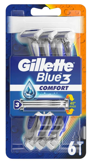 Одноразові чоловічі бритви Gillette Blue3 Comfort Comfortgel 6 шт (7702018489862) - зображення 1
