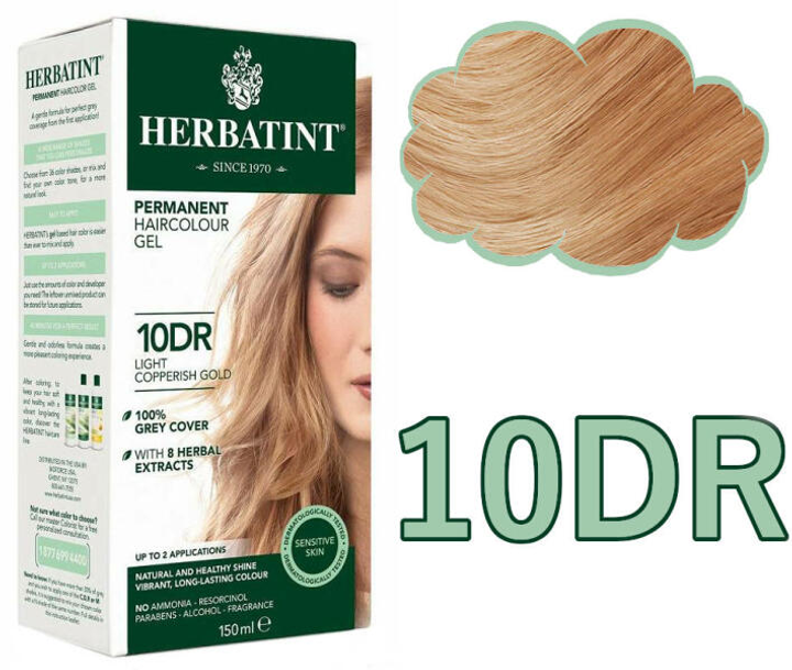 Гель-фарба для волосся з окислювачем Herbatint 10DR Light Copper Gold Blonde 150 мл (8016744805353) - зображення 1