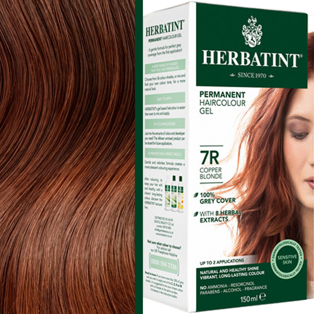 Żel-farba do włosów z utleniaczem Herbatint 7R Copper Blonde 150 ml (8016744805261) - obraz 1