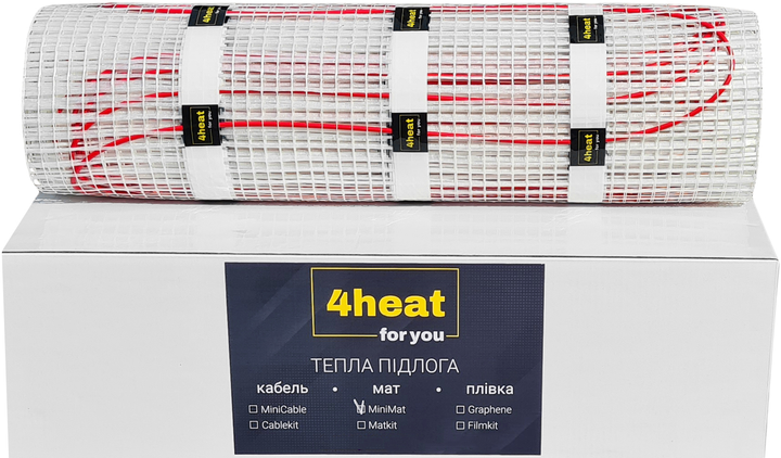 Теплый пол с регулятором 4HEAT MatKit Standart 2 м² мат под плитку с терморегулятором (4HT.MKST.20) - Фото 2 Теплый пол с регулятором 4HEAT MatKit Standart 2 м² мат под плитку с терморегулятором (4HT.MKST.20) - изображение 2