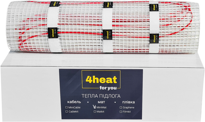 Теплый пол с регулятором 4HEAT MatKit WiFi 6 м² мат под плитку с терморегулятором (4HT.MKWF.60) - изображение 2