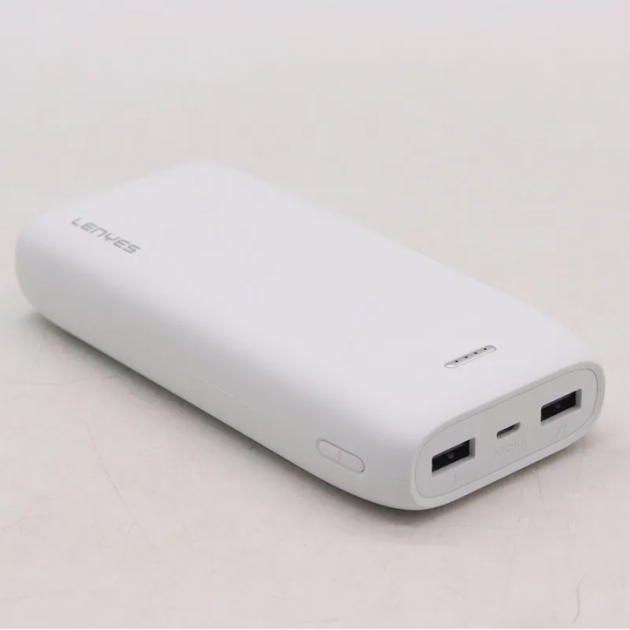 Зовнішній акумулятор Power bank Lenyes PX267 20000 Mah акумулятор зарядка Білий - зображення 2