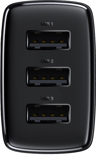 Ładowarka sieciowa Baseus Compact Charger 3U 17W EU Czarny (CCXJ020101) - obraz 3