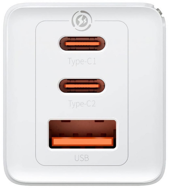 Ładowarka sieciowa Baseus GaN5 Pro 65W 2 x Type-C + USB + Cable Type-C to Type-C 100W Biały (CCGP120202) - obraz 5
