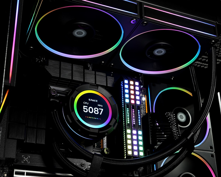 Система водяного охлаждения ID-Cooling Space LCD SL240 Black - изображение 8