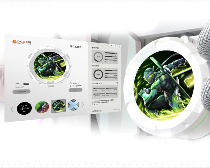 Система водяного охлаждения ID-Cooling Space LCD SL240 White - изображение 7