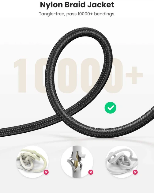 Кабель аудіо AUX Ugreen 3.5mm 0.5M Black (AV112) - зображення 6