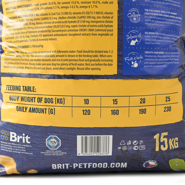 Сухий корм для дорослих собак середніх порід Brit Premium Dog Adult M з куркою 15 кг (8595602526376) - зображення 4