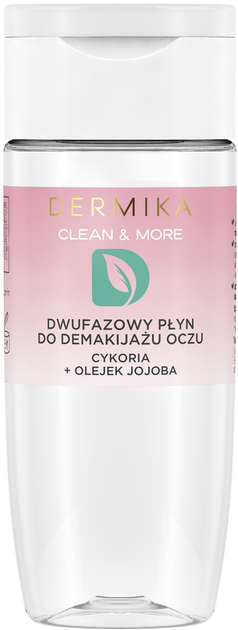 Двофазна рідина для зняття макіяжу з очей Dermika Clean & More з цикорієм та олією жожоба 125 мл (5902046765781) - зображення 1