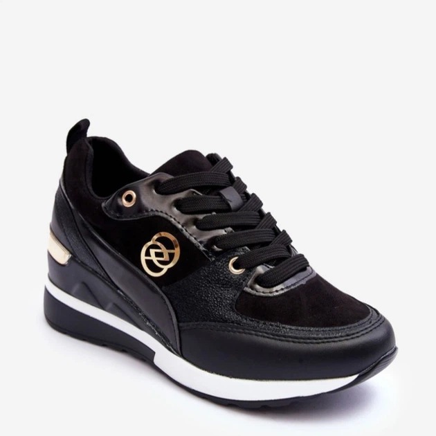 Sneakersy damskie na koturnie Genova 41 Czarne (5905677913804) - obraz 2