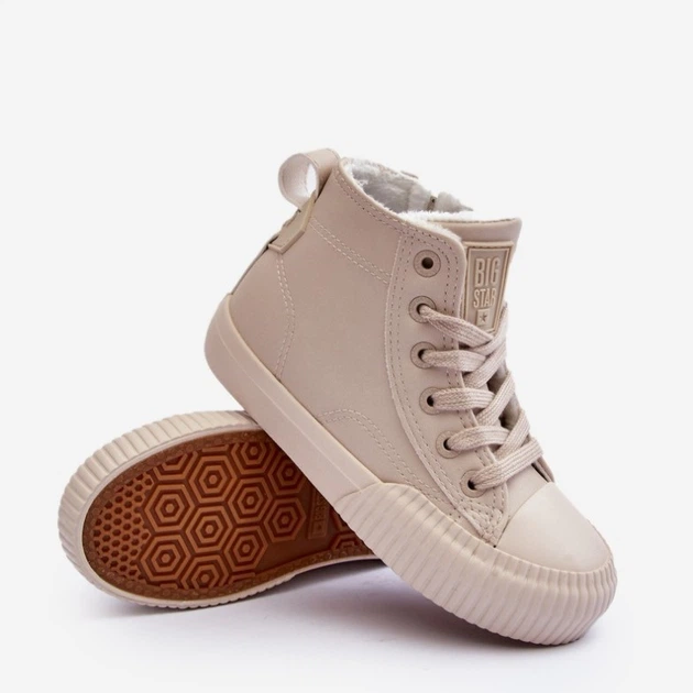 Дитячі кеди для дівчинки Big Star Shoes MM374012 33 Світло-бежеві (5900714657932) - зображення 4