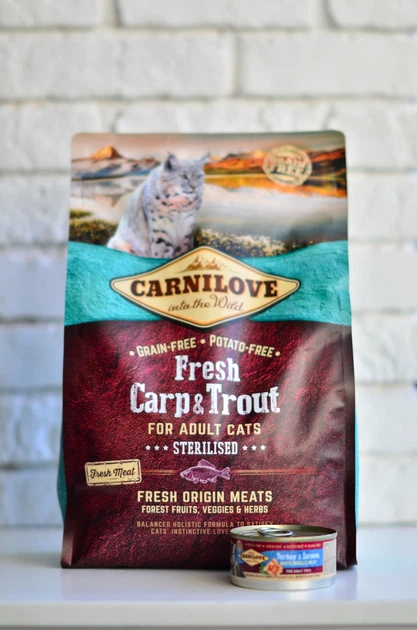Сухий корм для стерилізованих кішок Carnilove Fresh з коропом і фореллю 2 кг (8595602527441) - зображення 4