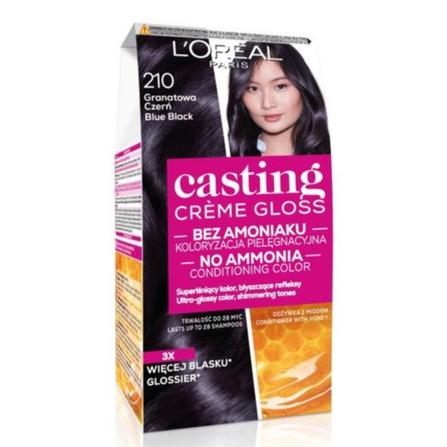 Farba do włosów L'Oreal Paris Casting Creme Gloss 210 granatowa czerń 120 ml (3600521125557) - obraz 1