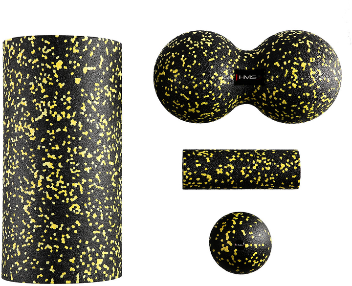 Набор массажных роликов/мячей HMS 4 шт Fsbm04 Black-yellow ...