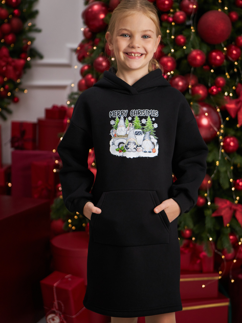 Акція на Дитяча тепла новорічна сукня для дівчинки Tair kids 887ПЛ 134 см Чорна від Rozetka