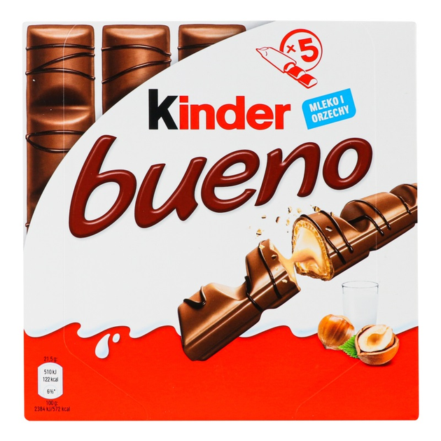 Батончик Kinder Bueno White с шоколадно-ореховой начинкой 110 г ...