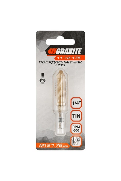 Сверло-метчик Granite HSS M12х1.75 мм DIN338 11-12-175 - изображение 4