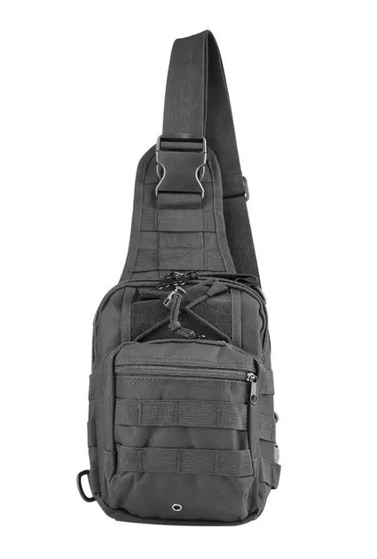 Сумка-слінг однолямкова з кишенею для зброї, колір чорний (30*26*12см) - зображення 2