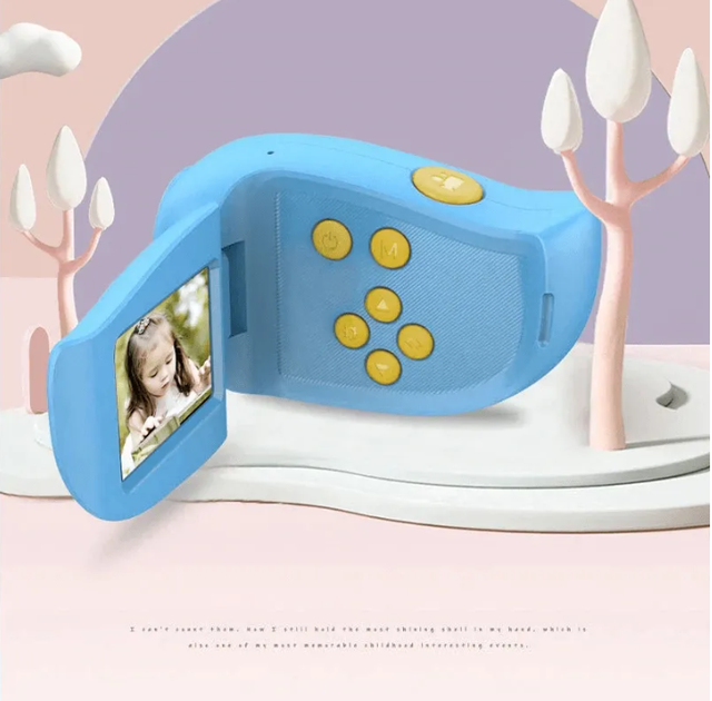 Детская видеокамера Kids Camera для фотосъемки и видеозаписи Птичка Синяя - изображение 3