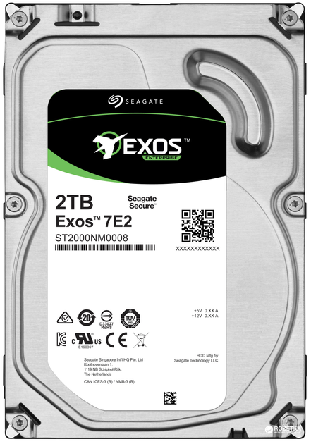 Dysk twardy Seagate Exos 7E2 512N 2TB 7200rpm 128MB ST2000NM0008 3.5 SATA III (8719706002615) - obraz 1