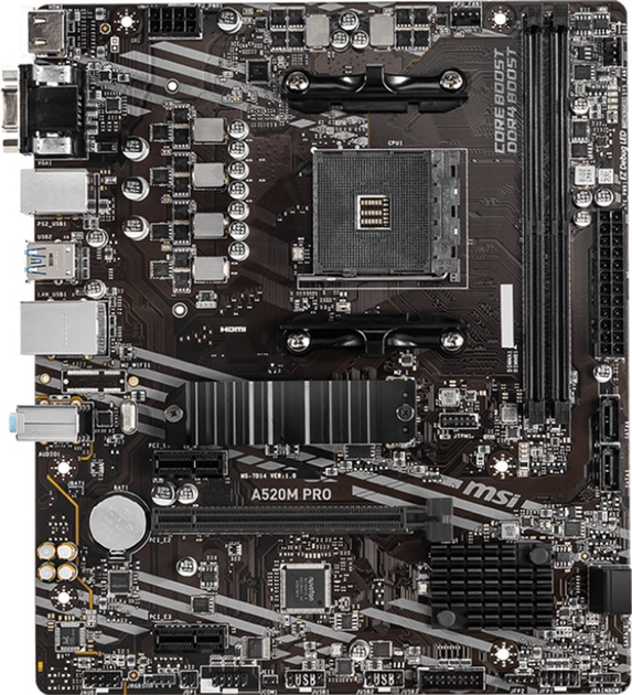 Материнська плата MSI A520M Pro (sAM4, AMD A520, PCI-Ex16) - зображення 1