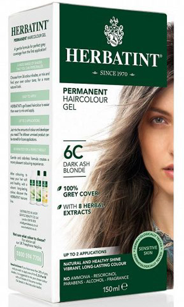 Гель-фарба для волосся з окислювачем Herbatint 6C Dark Ash Blonde 150 мл (8016744805308) - зображення 1