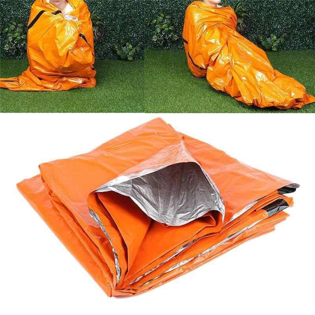 Спасательный спальный термомешок 213х90 см Оранжевый (vol-779) - изображение 2