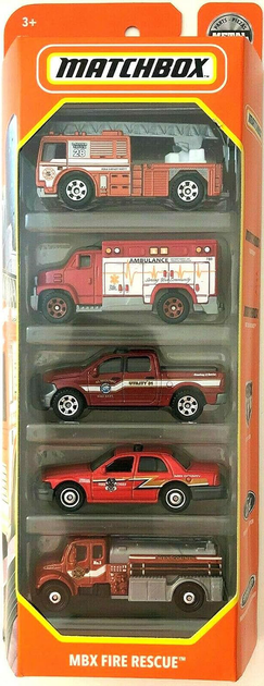 Набір авто Matchbox MBX Fire Rescue 5 Pack (887961672039) - зображення 1