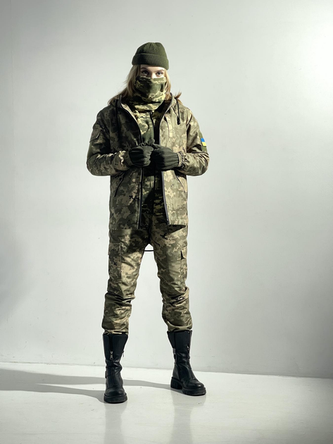 Зимний костюм 'Terra Hot' зеленый пиксель женский + бафф хаки и перчатки 2XL - изображение 1