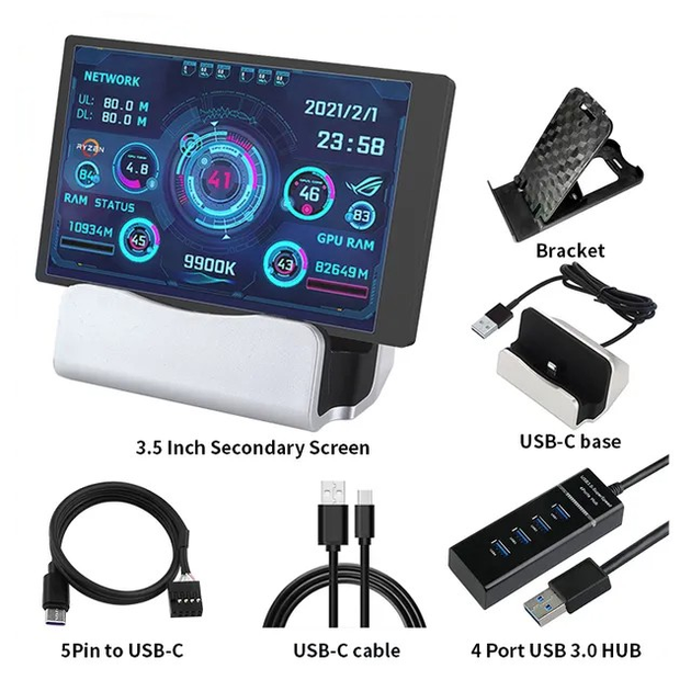 Дополнительный экран компьютера 3,5-дюймовый IPS TYPE-C (sv3180) – фото ...