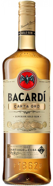Ром Bacardi Carta Oro от 2 лет выдержки 0.75 л 40% (7501008604014) - изображение 1
